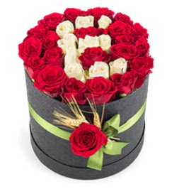 41 adet kırmızı beyaz gül harfli  Ankara çiçek yolla  