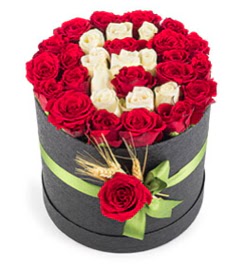 41 adet k�rm�z� beyaz g�l harfli  Ankara �i�ek yolla  